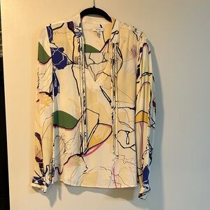 Reiss Multicolor Abstract Blouse